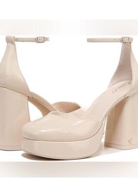 Circus by Sam Edelman Patent Platform Ankle-Strap Pumps in Cream